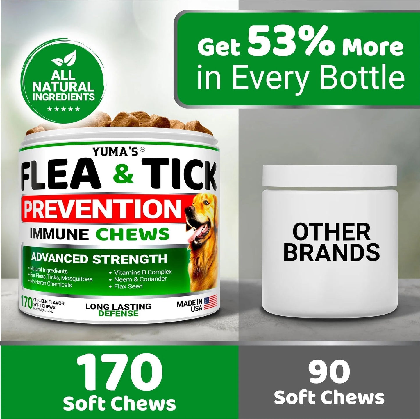 Flea And Tick Prevention For Dogs Chewables 170 Treats Natural Dog