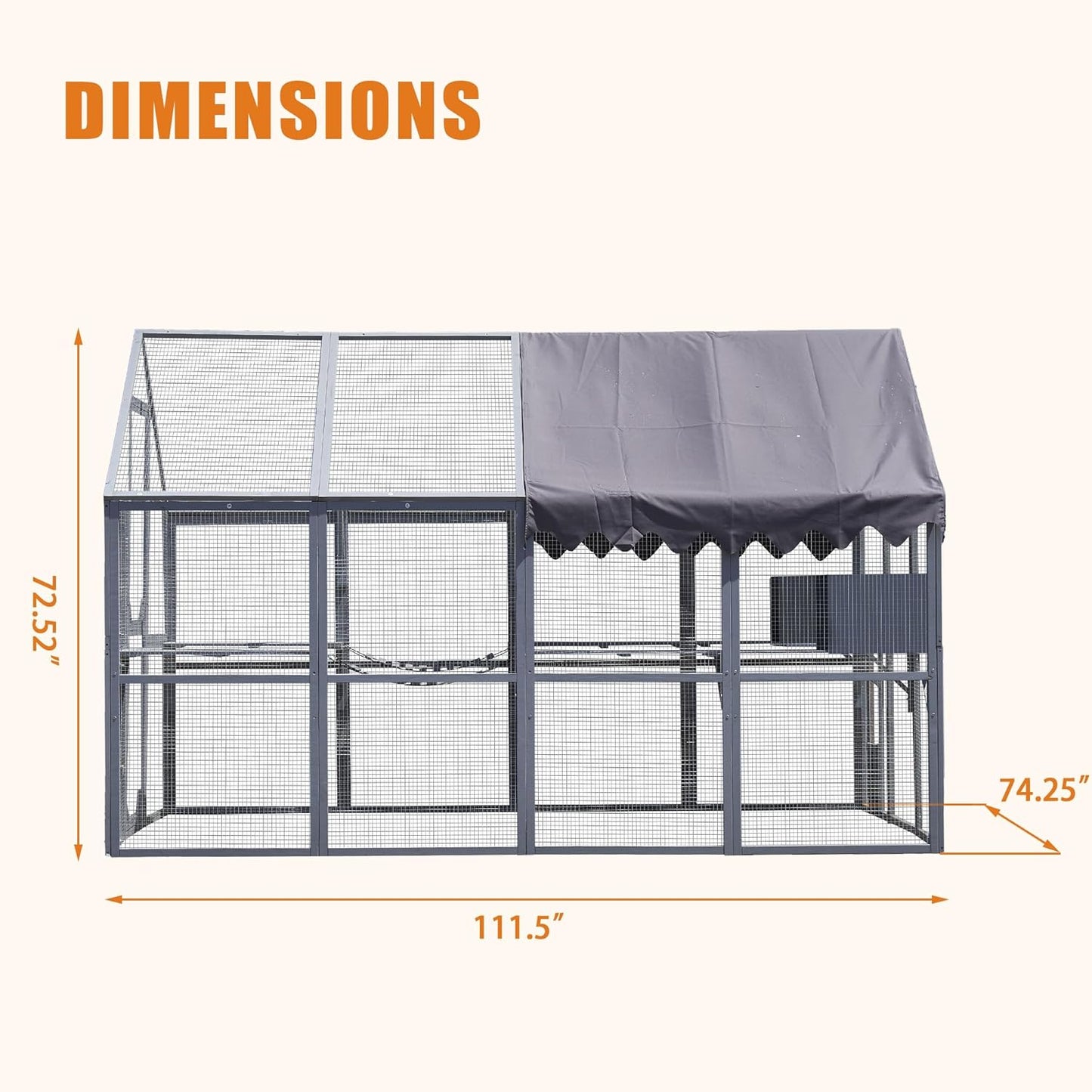Outdoor Cat House Cat Enclosures 110" Large Kitten Playpen with